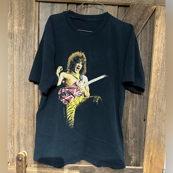 Other - Eddie Van Halen EVH Mens T-Shirt (L) Black Cotton Rock Guitar 1980's Graphic
